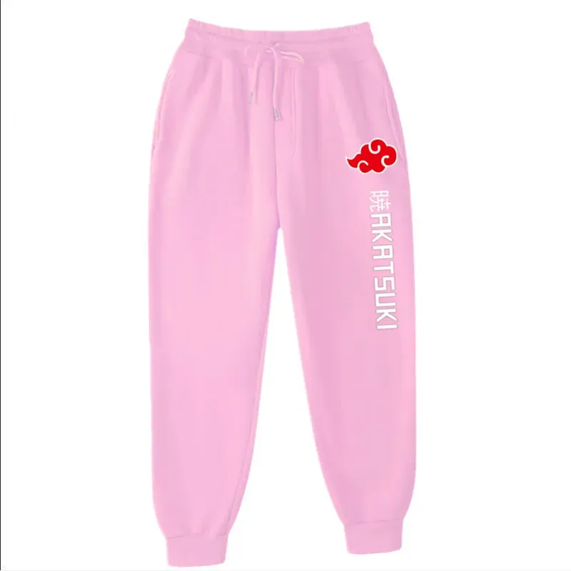 Anime  Pants Akatsuki Fleece Trousers Fashion Printed Men Women Jogging Pants Hip hop Streetwear Comfortable Sweatpants