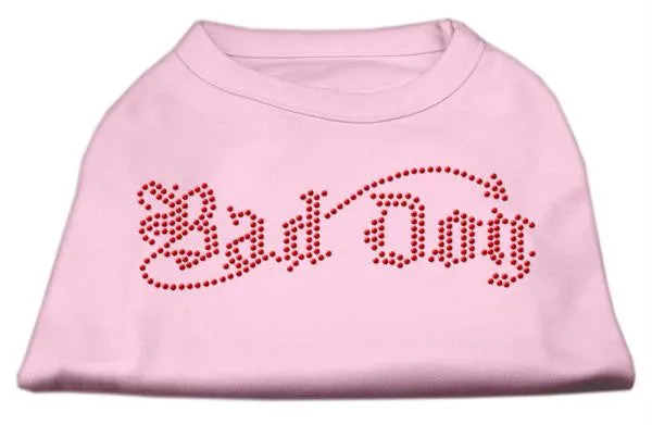 Bad Dog Rhinestone Shirts Light Pink XXXL(20)
