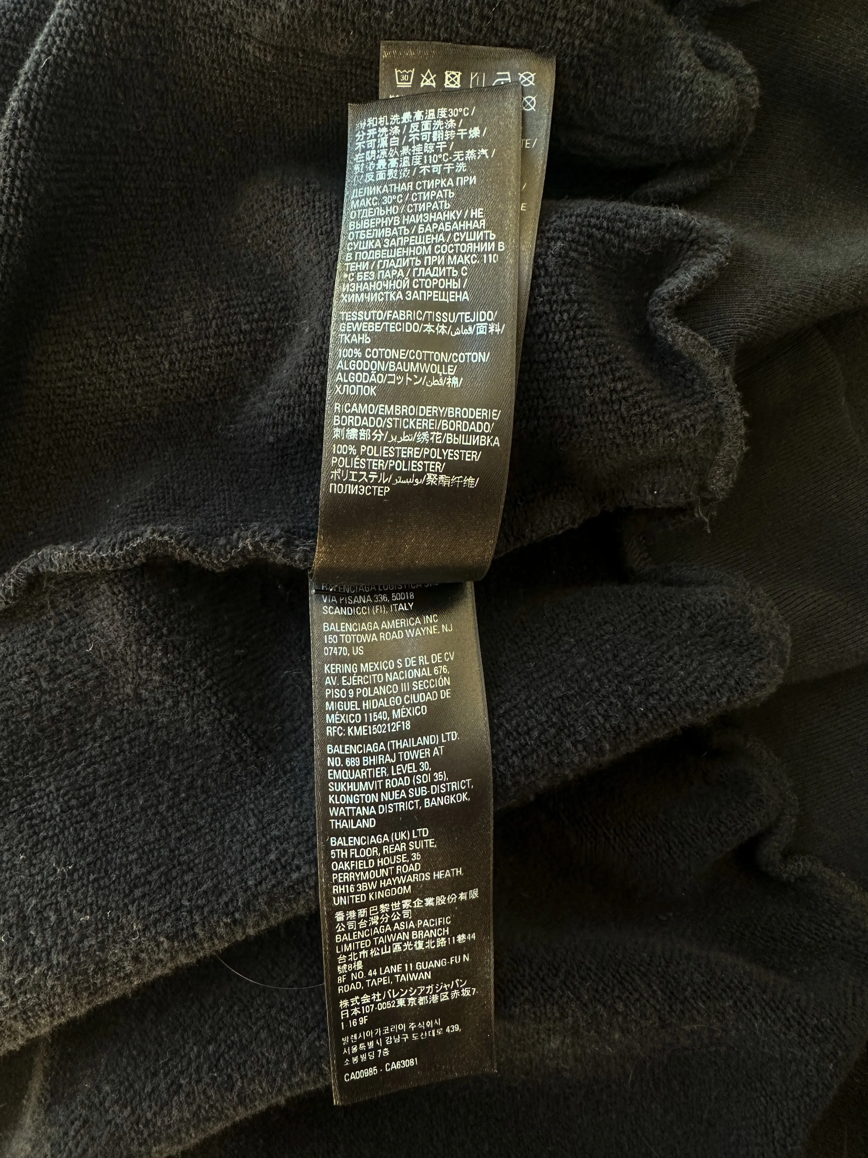 Balenciaga Adidas Black Oversized Unisex Logo Hoodie