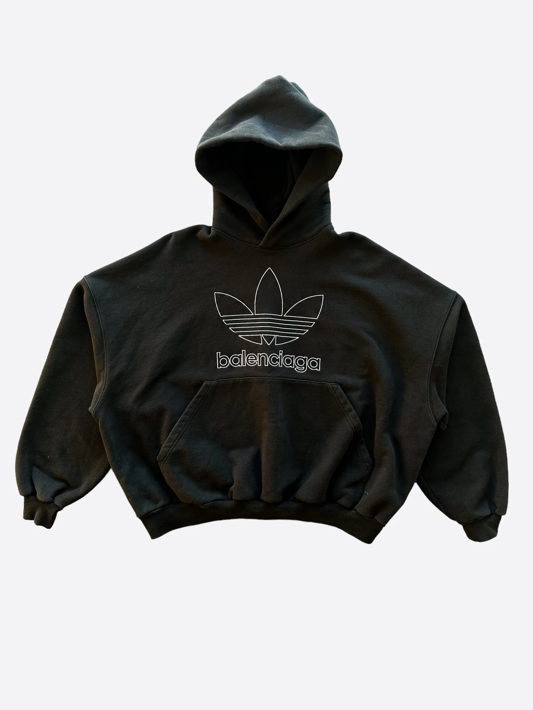 Balenciaga Adidas Black Oversized Unisex Logo Hoodie