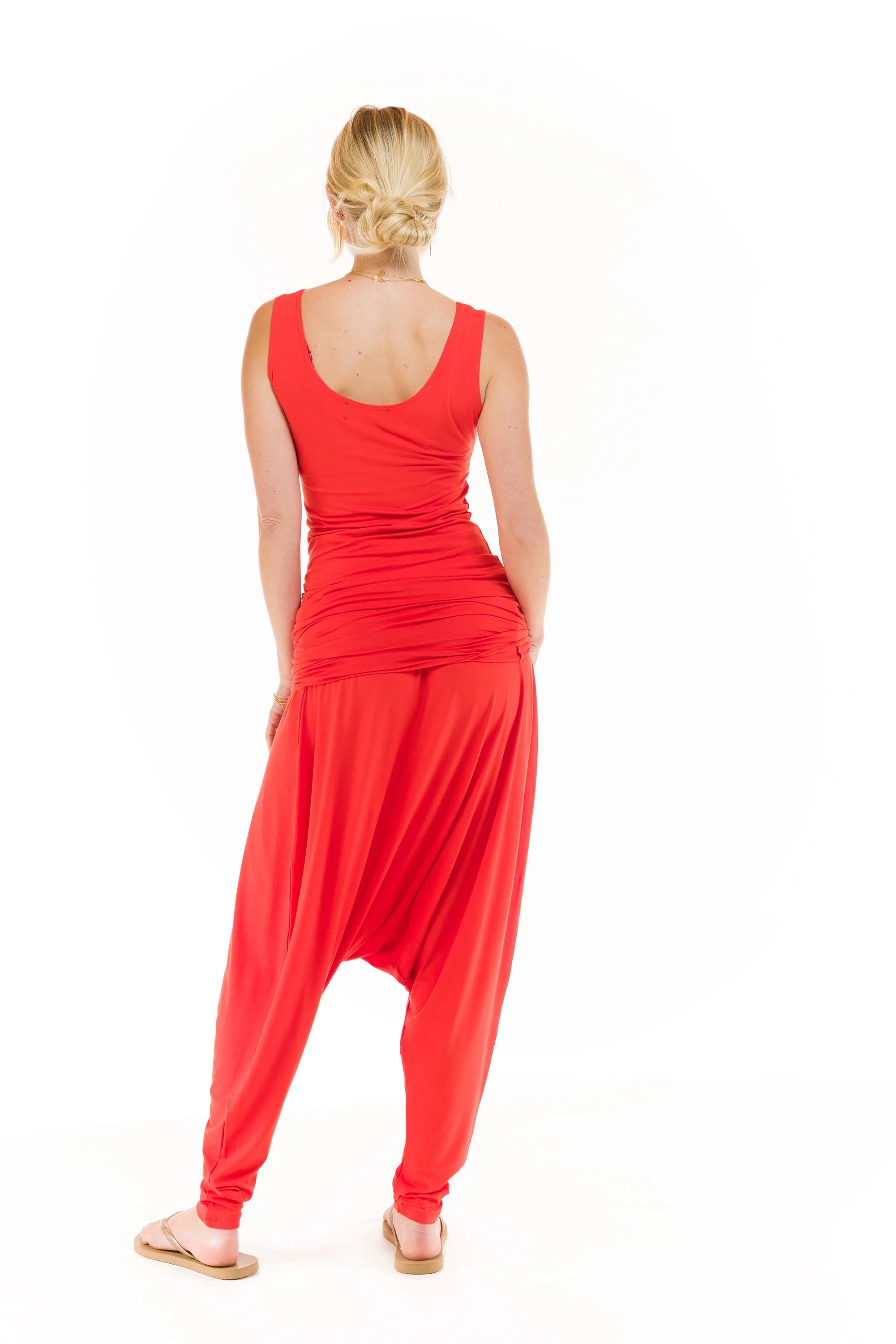 BAMBOO LONG VEST DRESS SPICY ORANGE