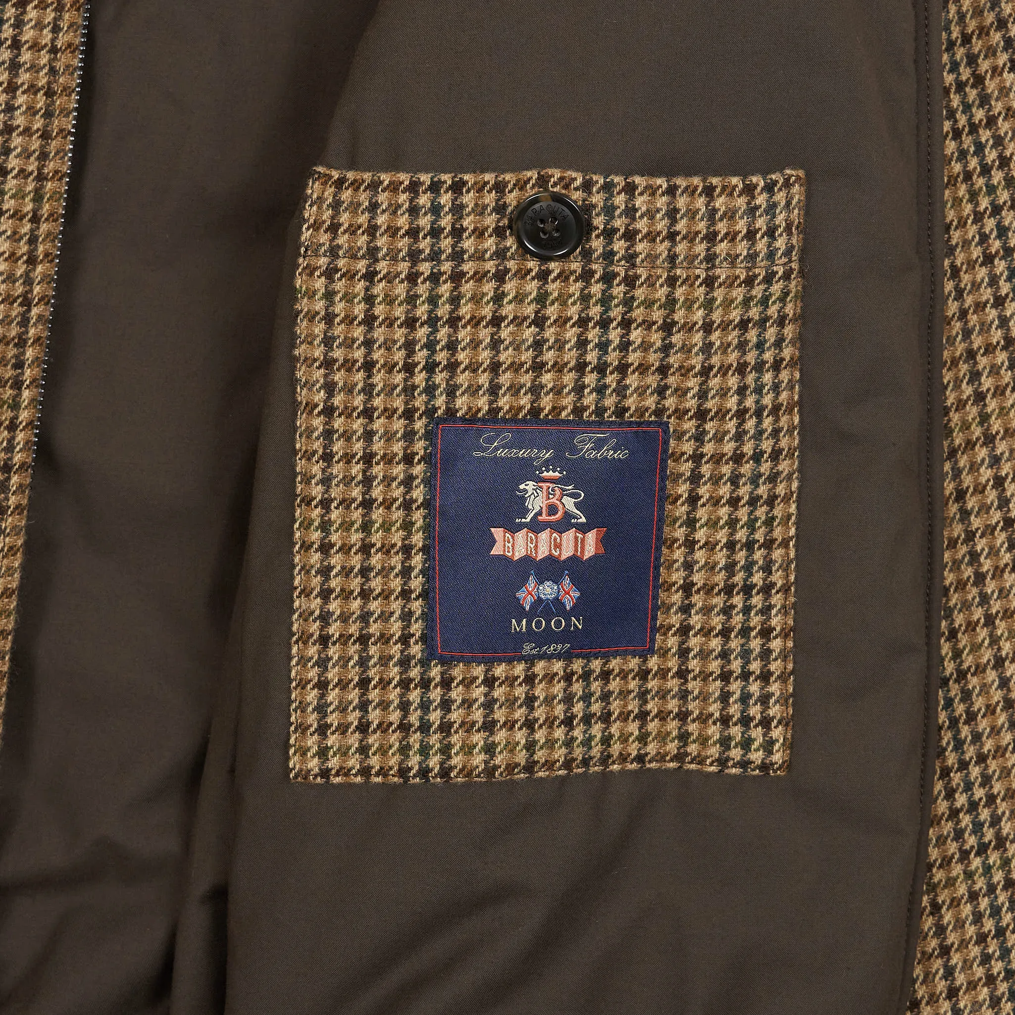 Baracuta G9 Houndstooth Wool Harrington Jacket