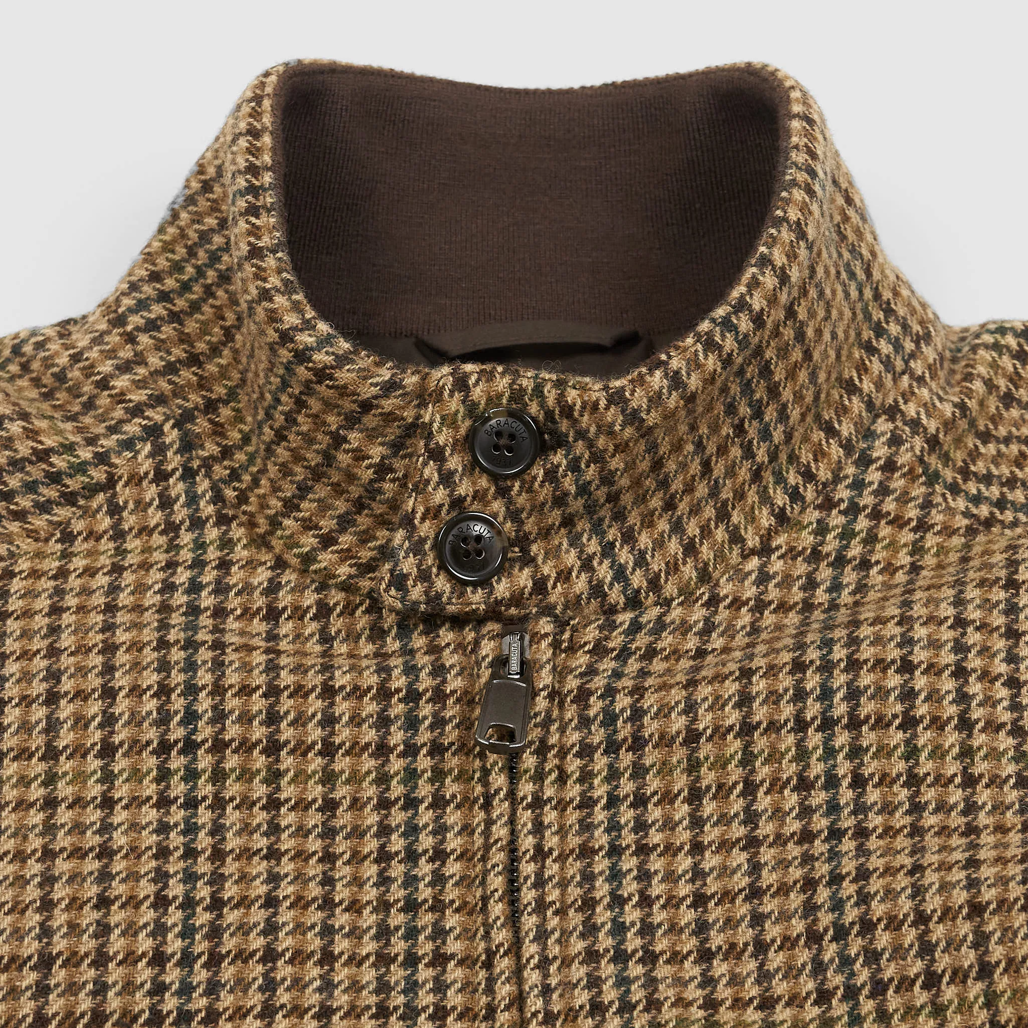 Baracuta G9 Houndstooth Wool Harrington Jacket