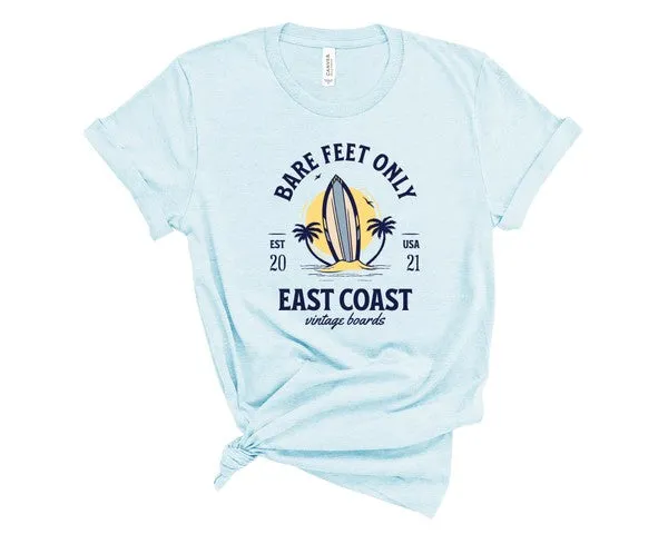 Bare Feet Only East Coast Vintage Boards Graphic Tee