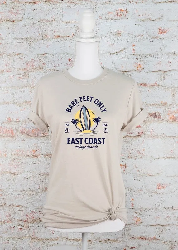 Bare Feet Only East Coast Vintage Boards Graphic Tee