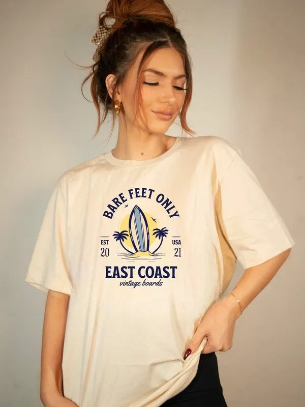 Bare Feet Only East Coast Vintage Boards Graphic Tee