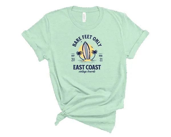 Bare Feet Only East Coast Vintage Boards Graphic Tee