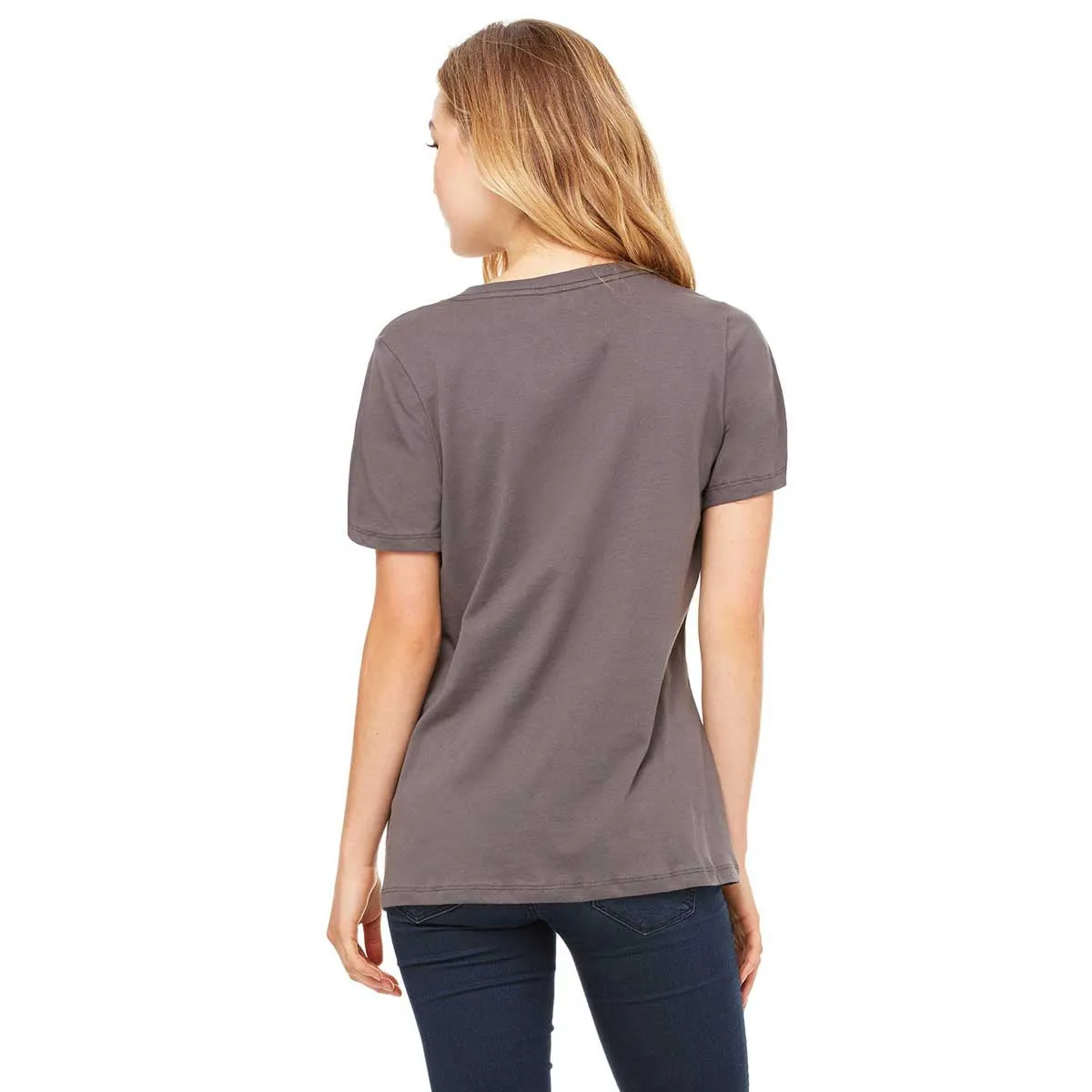 Bella   Canvas Women's Asphalt Relaxed Jersey Short-Sleeve V-Neck T-Shirt