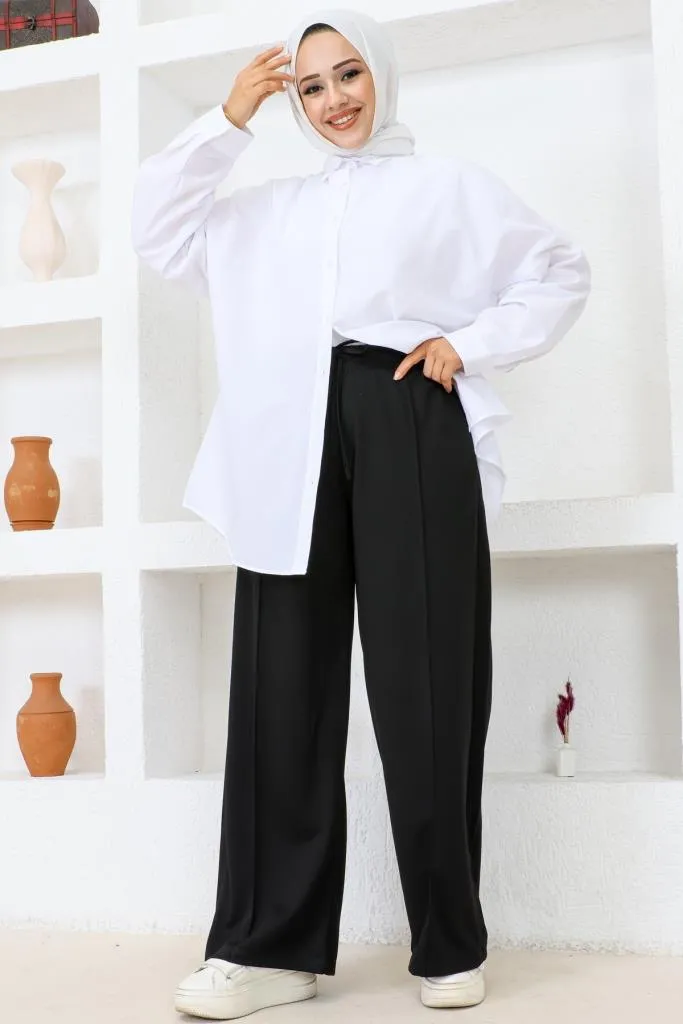 BNG Women  Elastic Waist Comfortable Loose Fit Baggy Pants Black - Clermont
