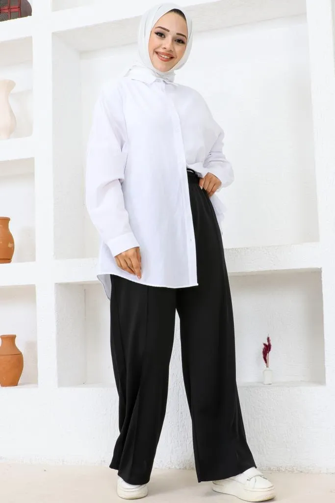 BNG Women  Elastic Waist Comfortable Loose Fit Baggy Pants Black - Clermont