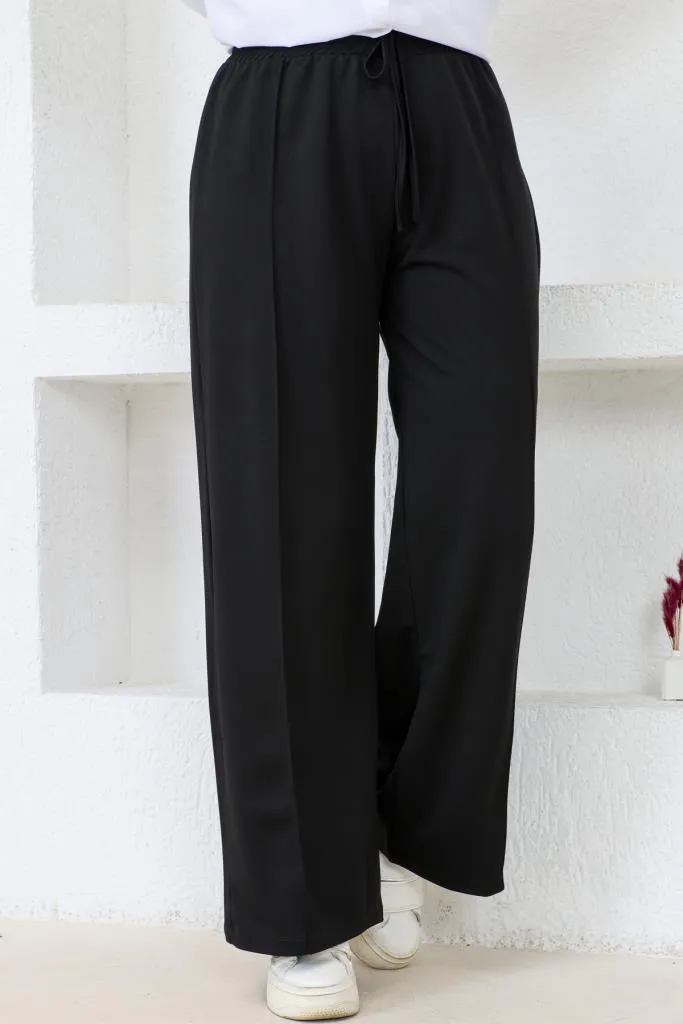 BNG Women  Elastic Waist Comfortable Loose Fit Baggy Pants Black - Clermont