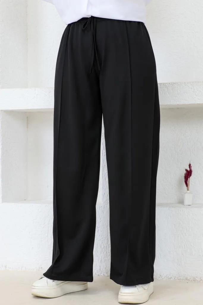 BNG Women  Elastic Waist Comfortable Loose Fit Baggy Pants Black - Clermont