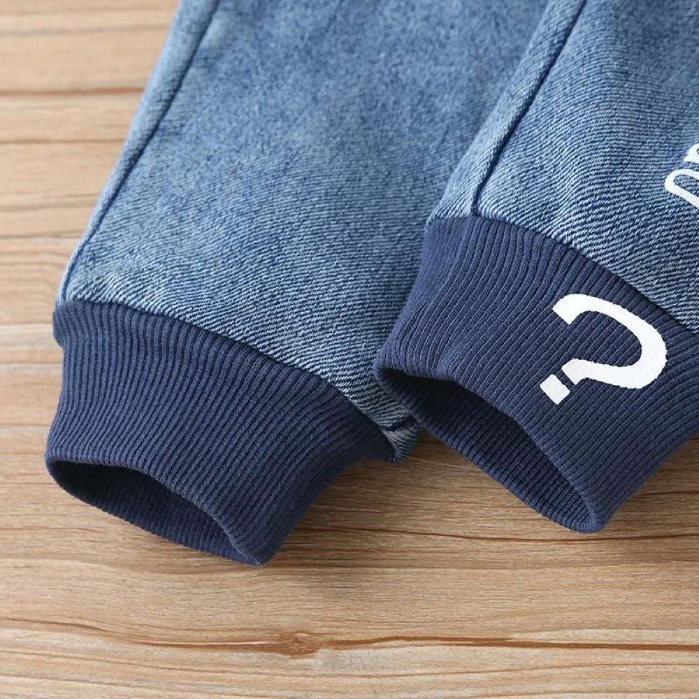 Boys Elastic Band Letter Printed Pants Wholesale Clothing For Boys