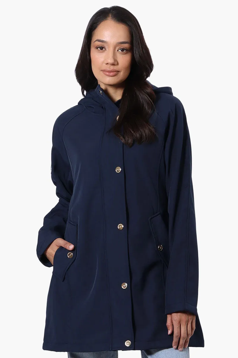 Canada Weather Gear Soft Shell Hooded Lightweight Jacket - Navy