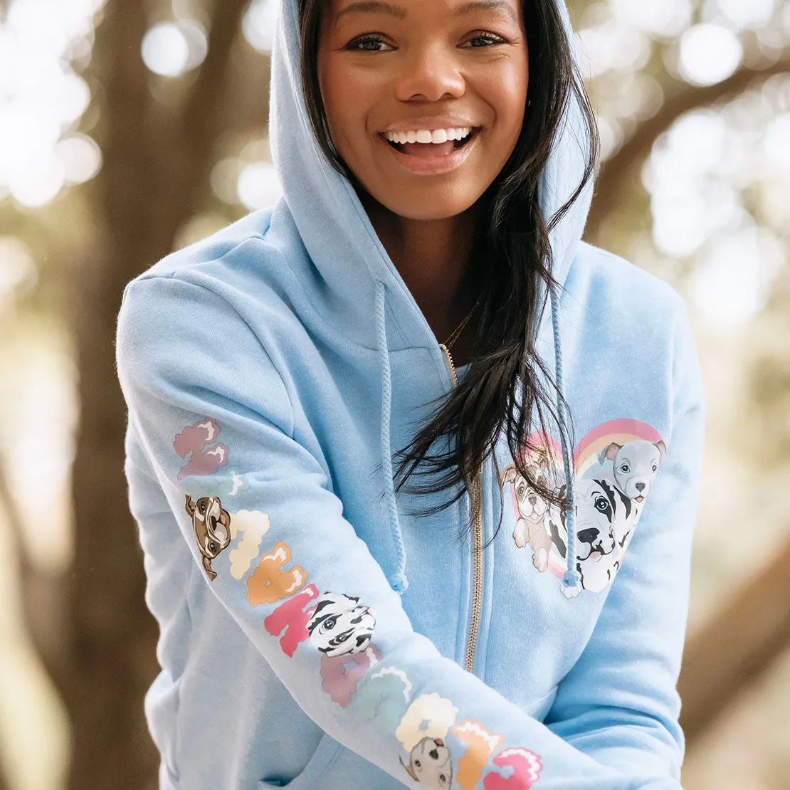 Cloud Haven Big Heart Signature Hoodie Blue