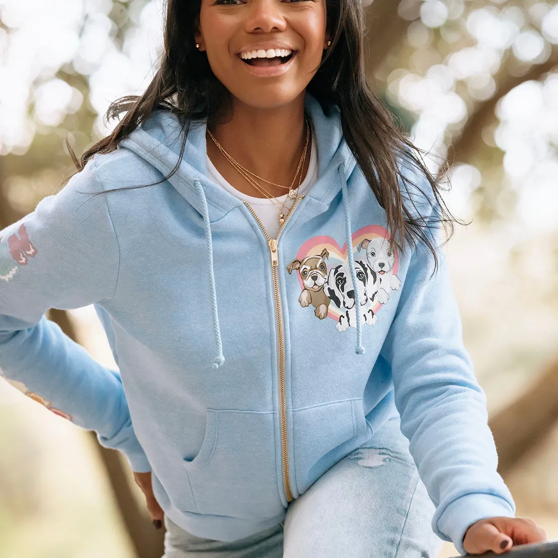 Cloud Haven Big Heart Signature Hoodie Blue