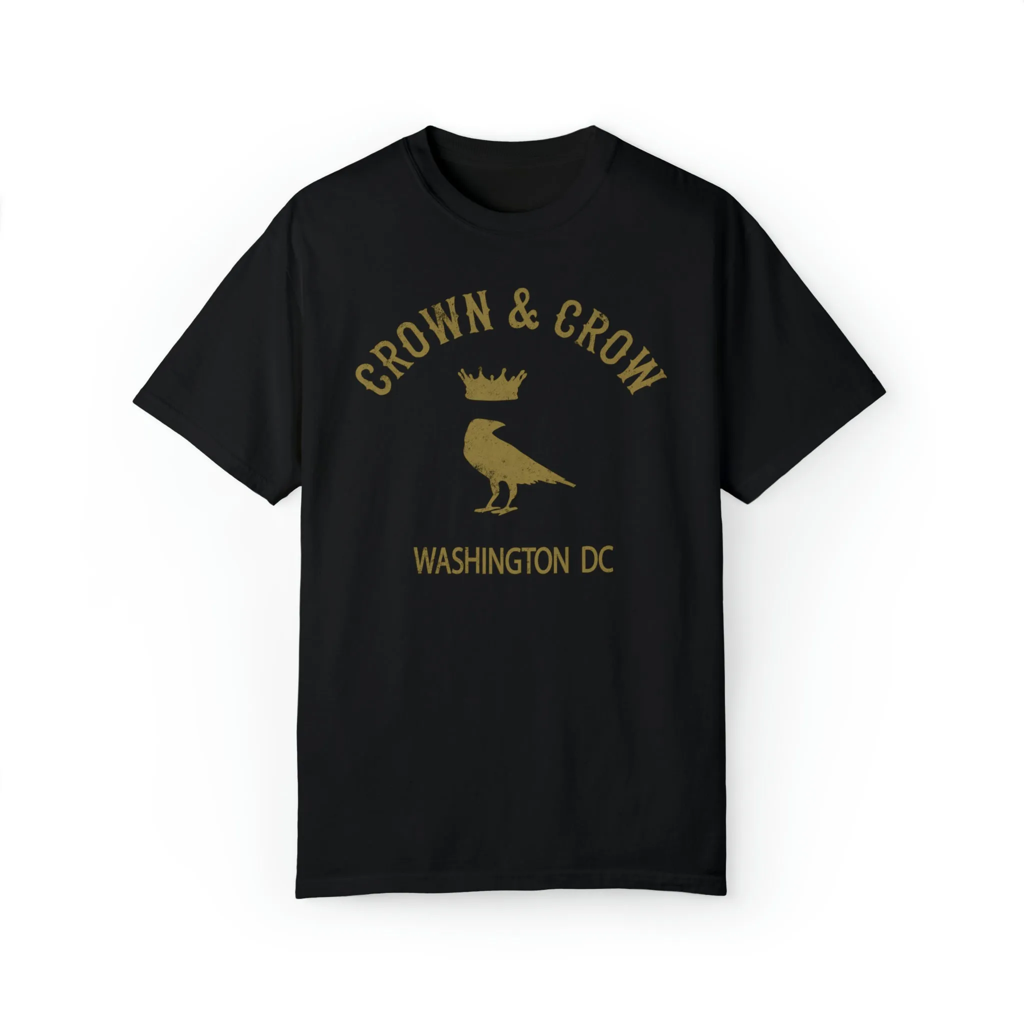 Crown & Crow Gold Logo Unisex Garment-Dyed T-shirt