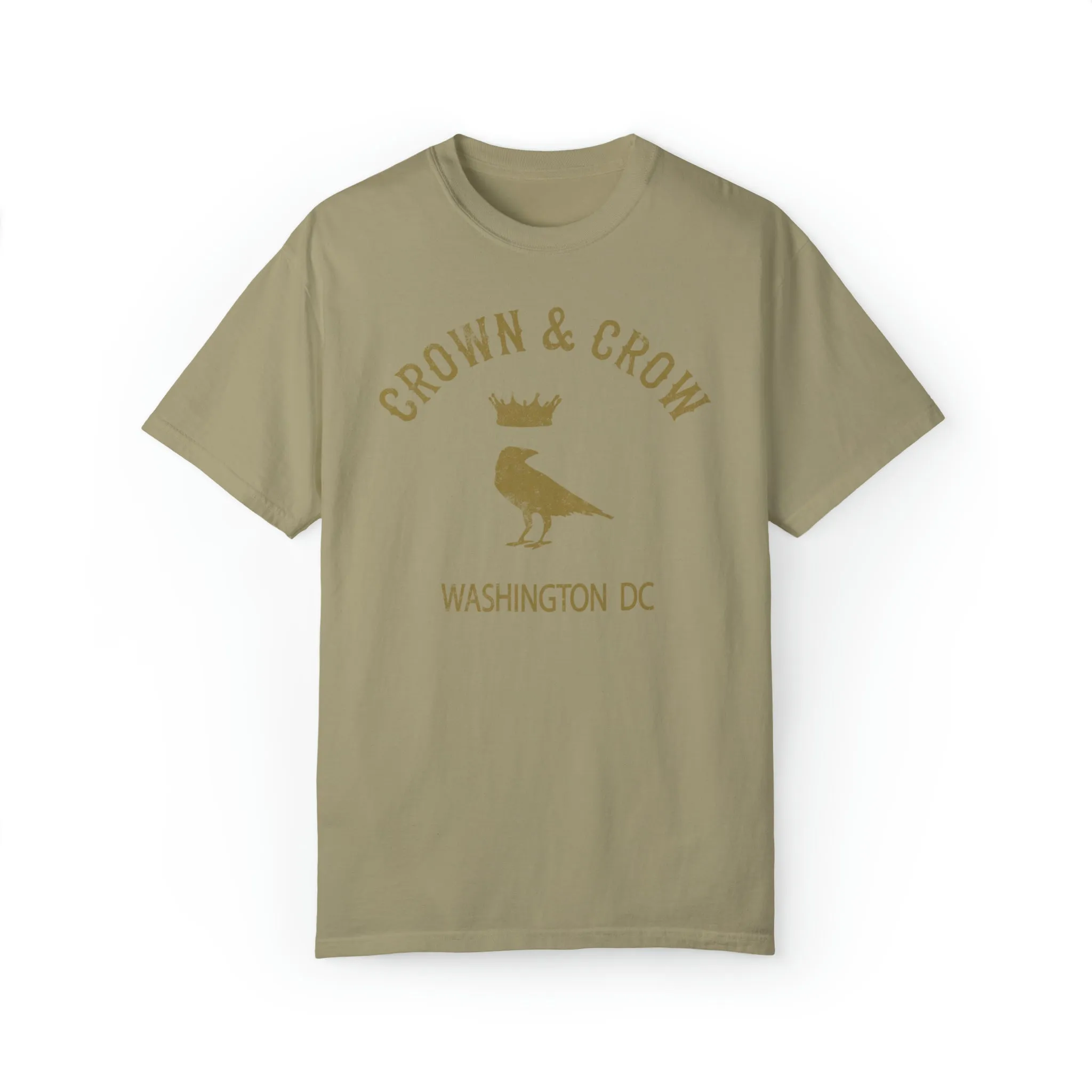 Crown & Crow Gold Logo Unisex Garment-Dyed T-shirt