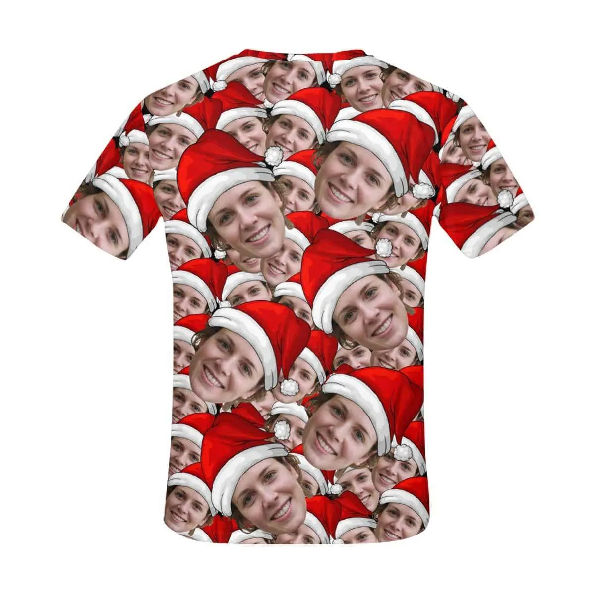 Custom Face Christmas Shirts Seamless Head Men's All Over Print T-shirt Design Face Tee for Boyfriend