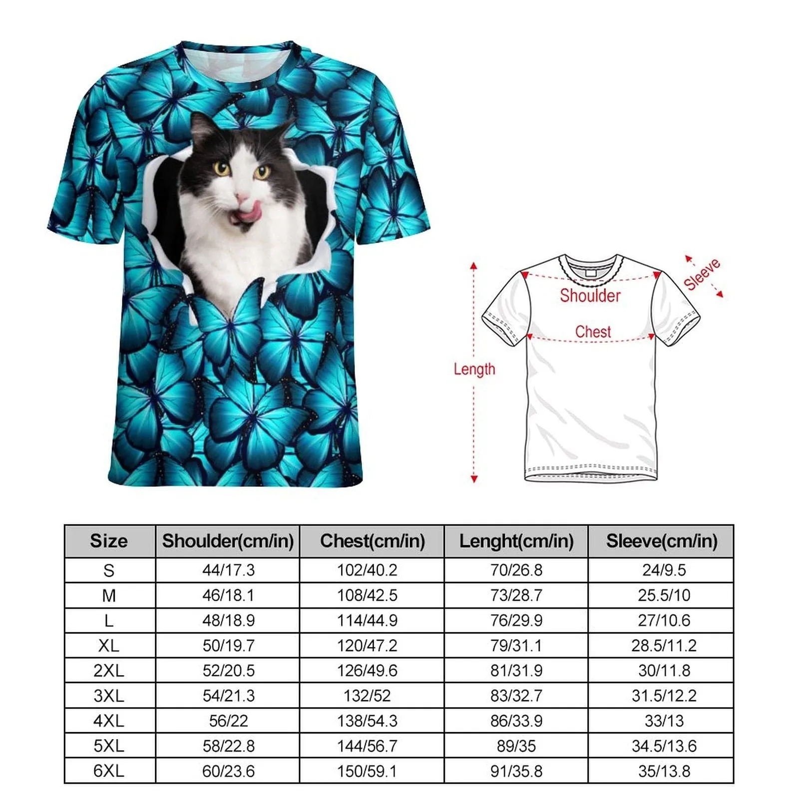 Custom Pet Cat Photo Butterfly Classic Women's T-shirt Personalized Women's All Over Print T-shirt
