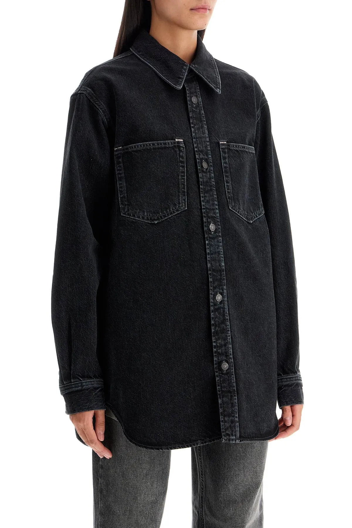 denim overshirt CB0082 BLACK