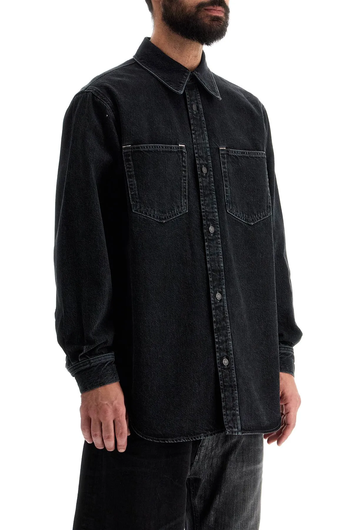 denim overshirt CB0082 BLACK