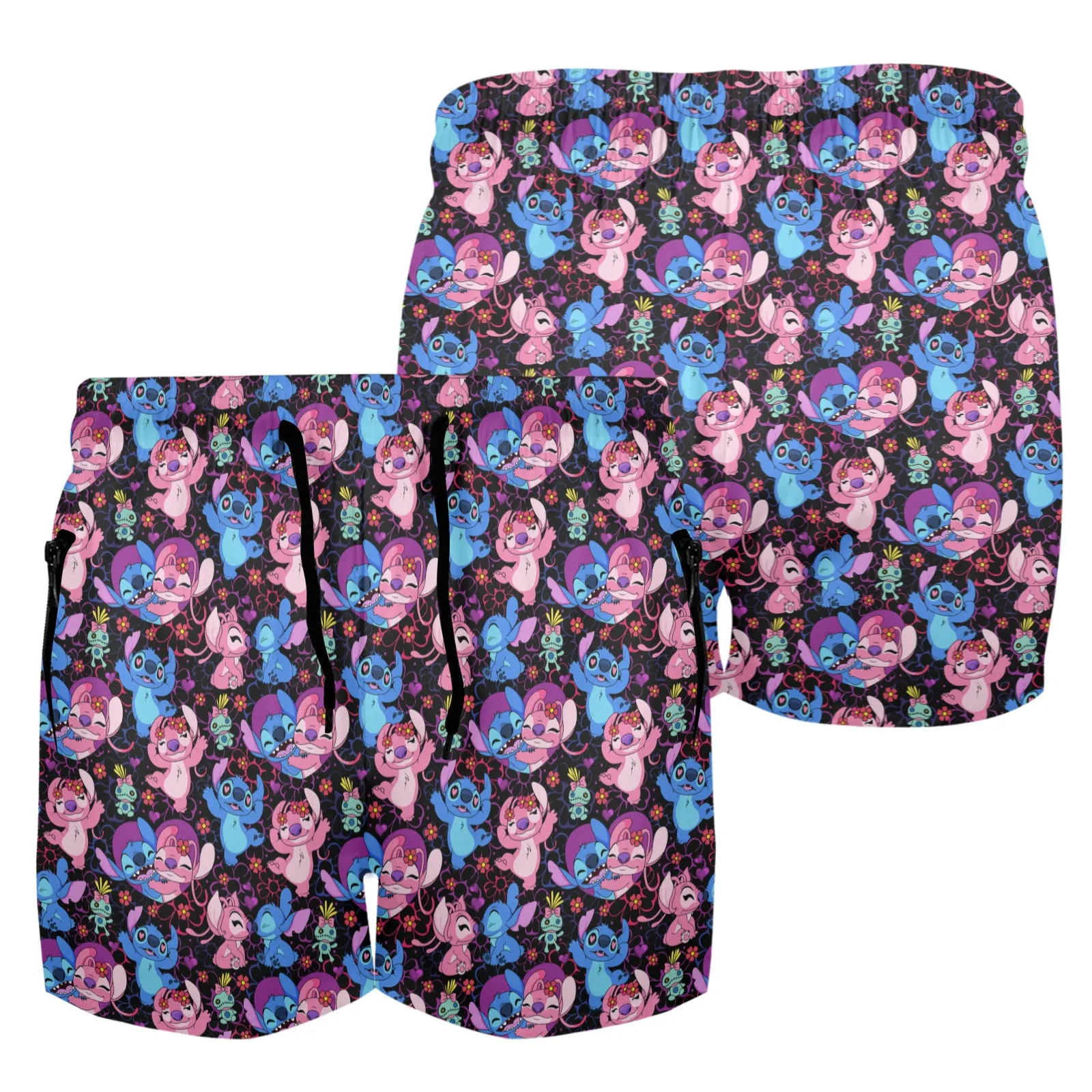 Disney Lilo And Stitch Angel Besties Men's Quick Dry Athletic Shorts