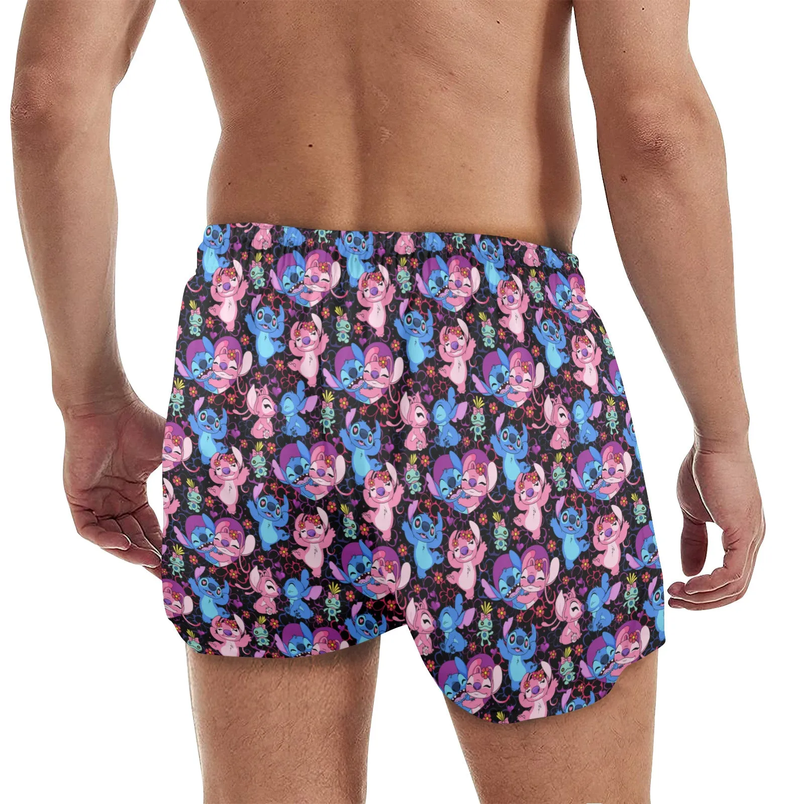 Disney Lilo And Stitch Angel Besties Men's Quick Dry Athletic Shorts