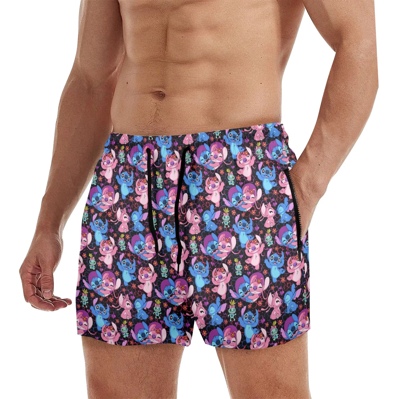 Disney Lilo And Stitch Angel Besties Men's Quick Dry Athletic Shorts