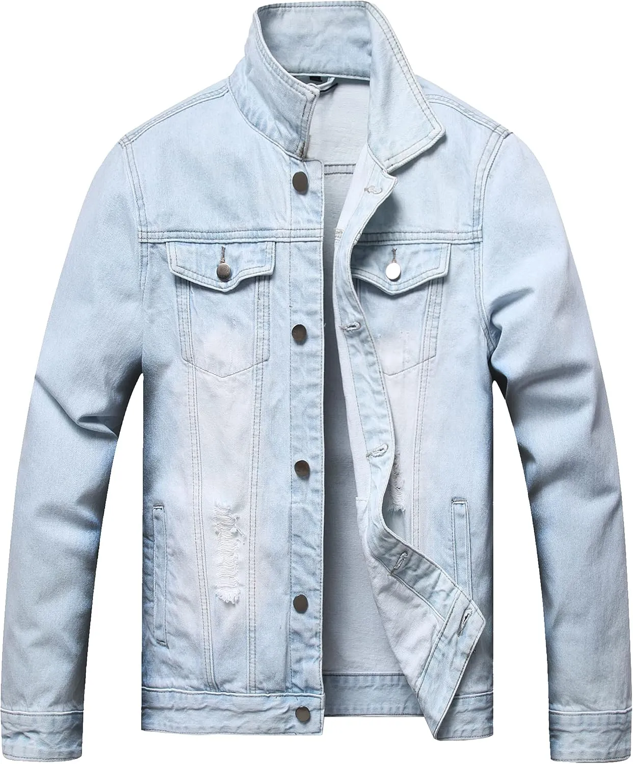 Distressed Slim Denim Jacket