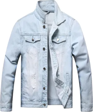 Distressed Slim Denim Jacket
