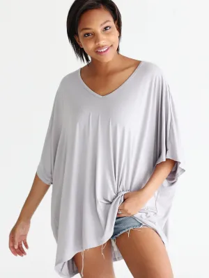 Dove Gray Dlmn Slouchy Oversized Top