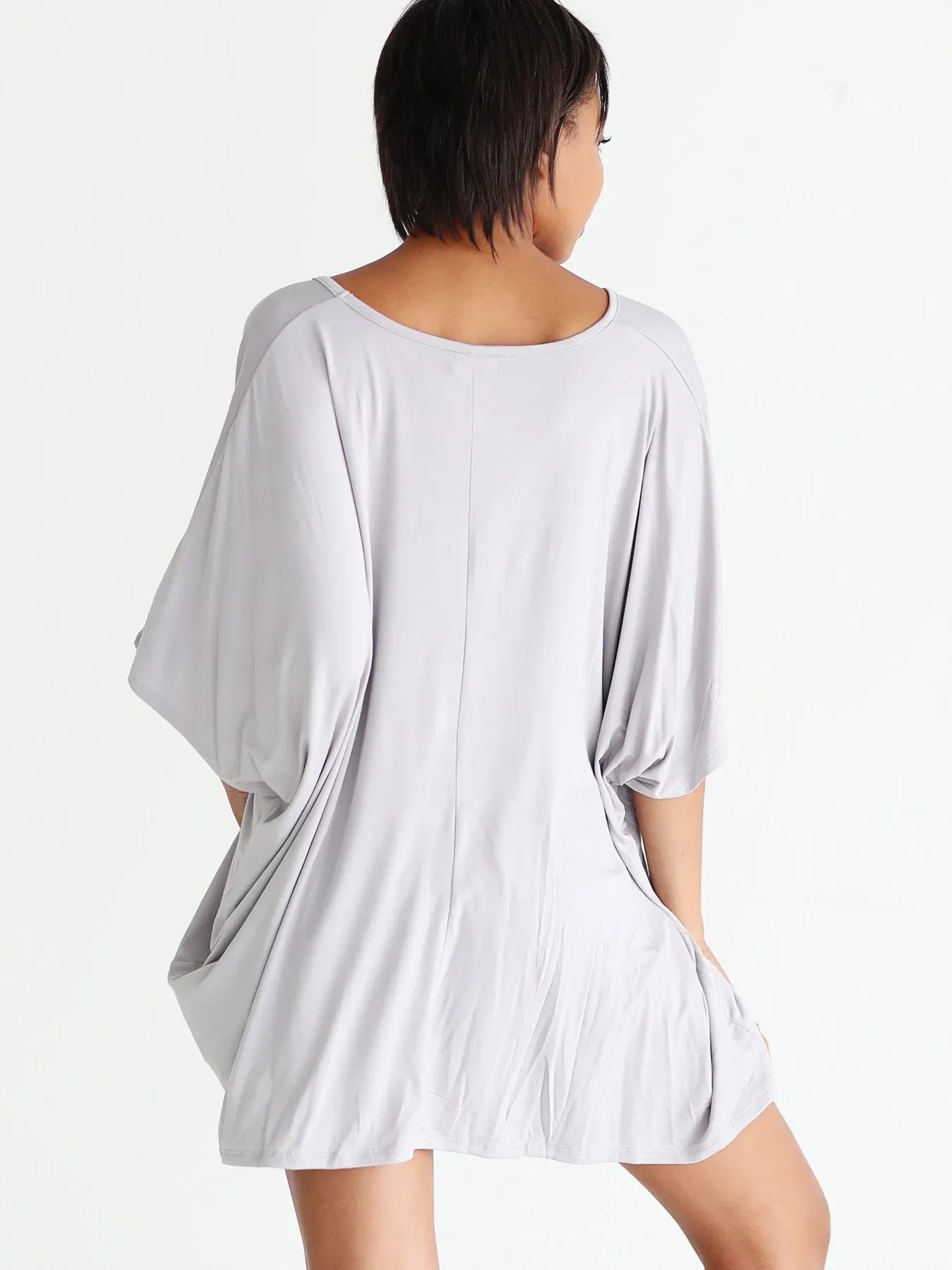 Dove Gray Dlmn Slouchy Oversized Top