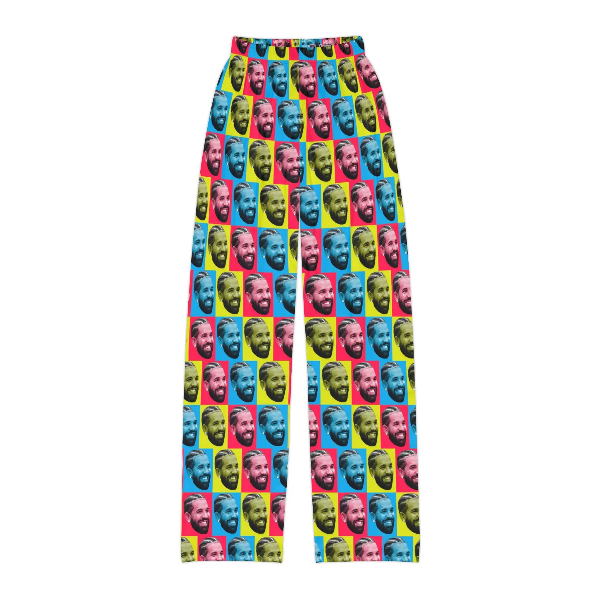 Drake Colored Checker Faces Kids Pajama Pants