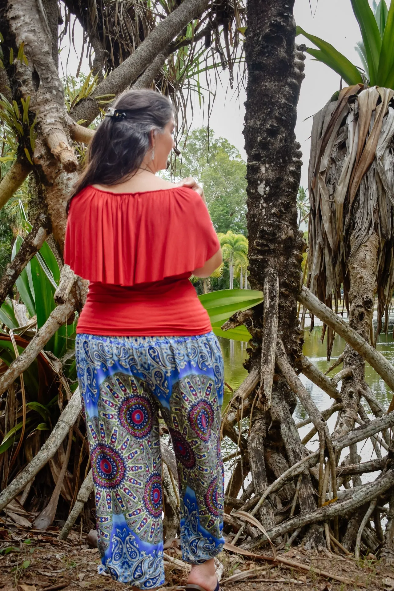Freya Pants - Wheel of Life Dark Blue