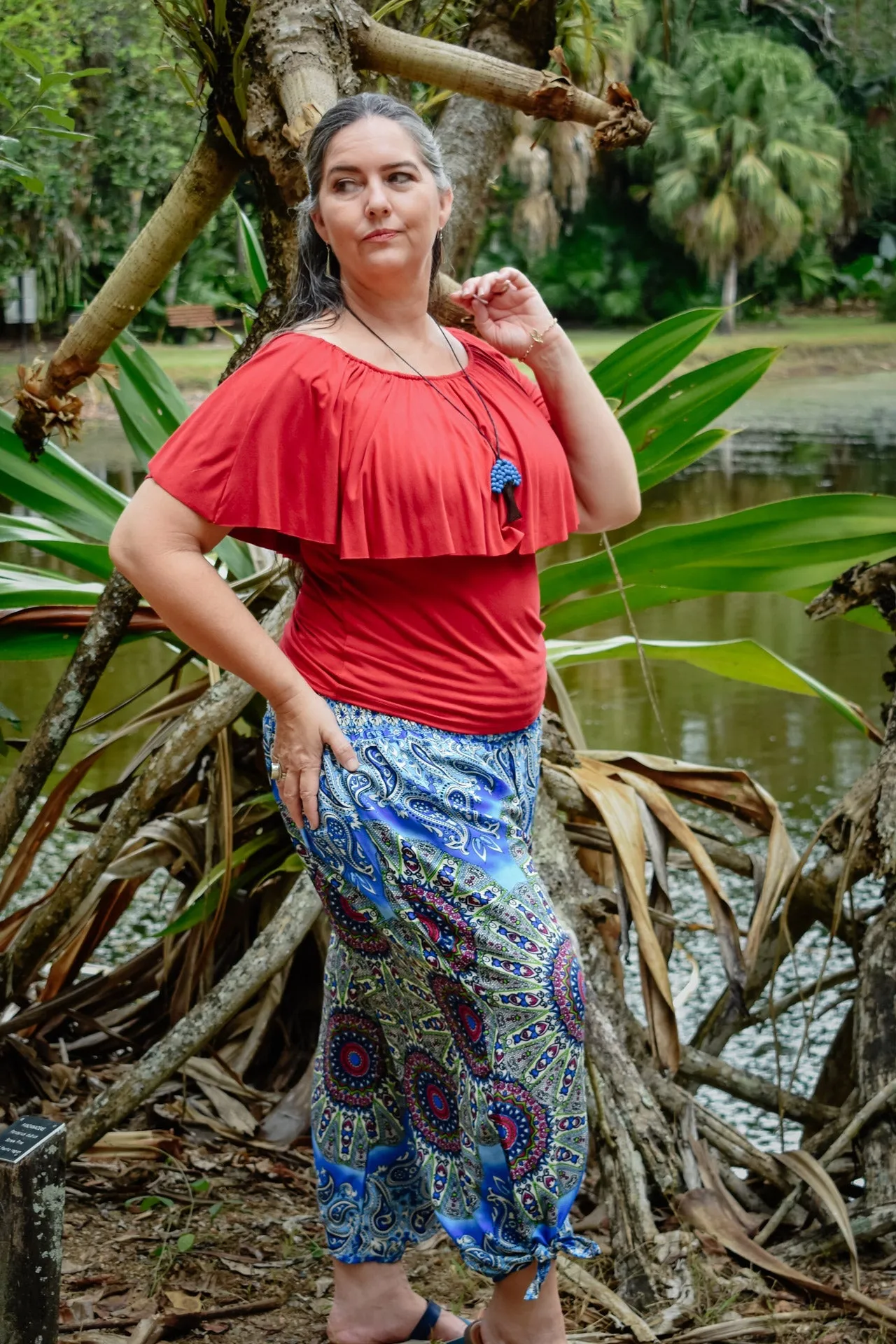 Freya Pants - Wheel of Life Dark Blue
