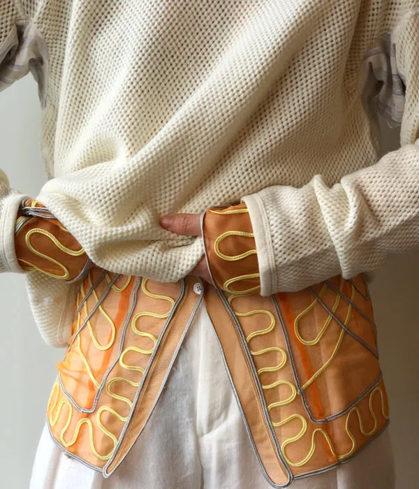 FUMIKA_UCHIDA/SOUTACHE BLOUSE(ORANGE/size34)