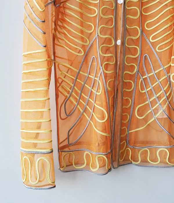 FUMIKA_UCHIDA/SOUTACHE BLOUSE(ORANGE/size34)