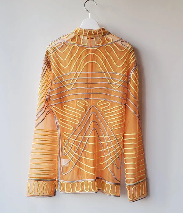 FUMIKA_UCHIDA/SOUTACHE BLOUSE(ORANGE/size34)