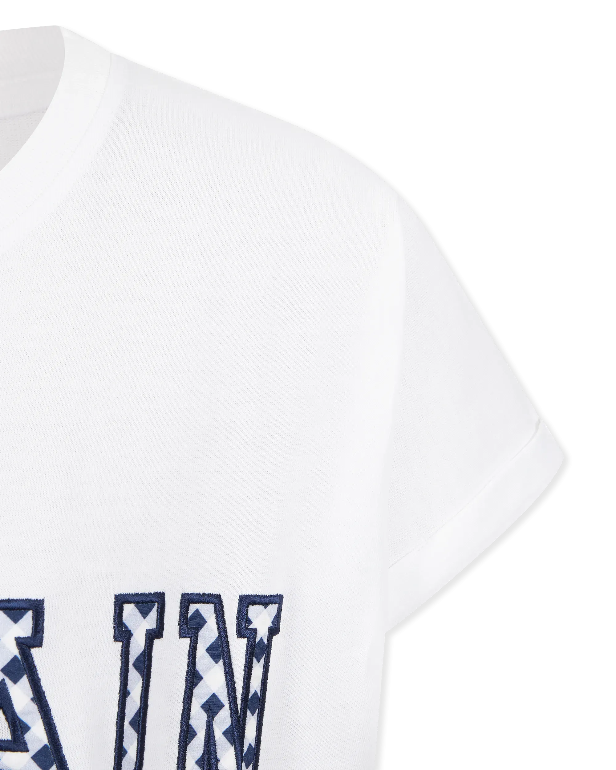 Gingham Lettering Balmain Paris T-Shirt