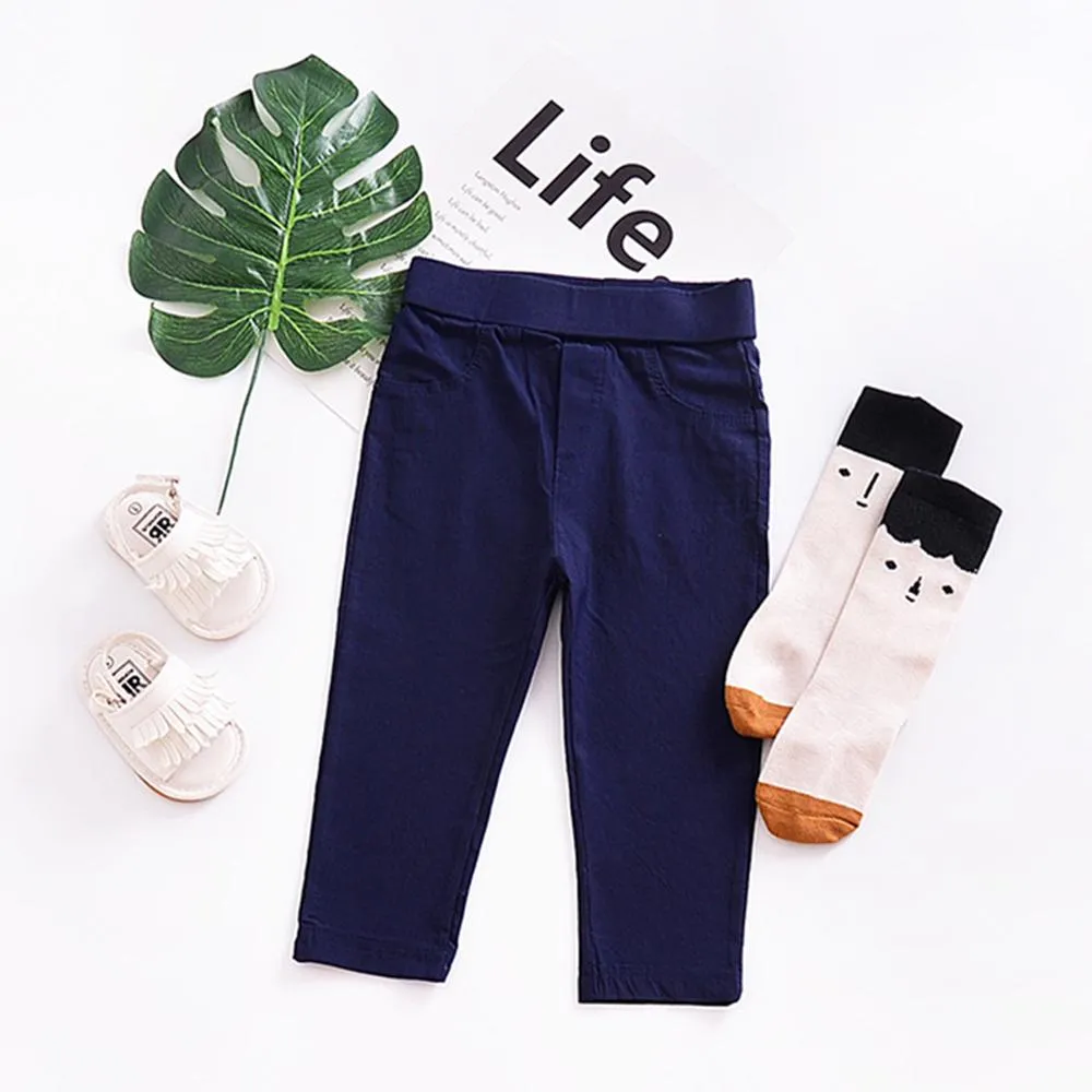 Girls Solid Color Easy Matching Pants Bulk Childrens Clothes