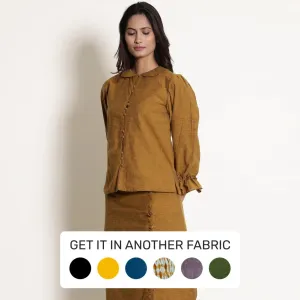Golden Oak Warm Cotton Frilled Sleeve Top