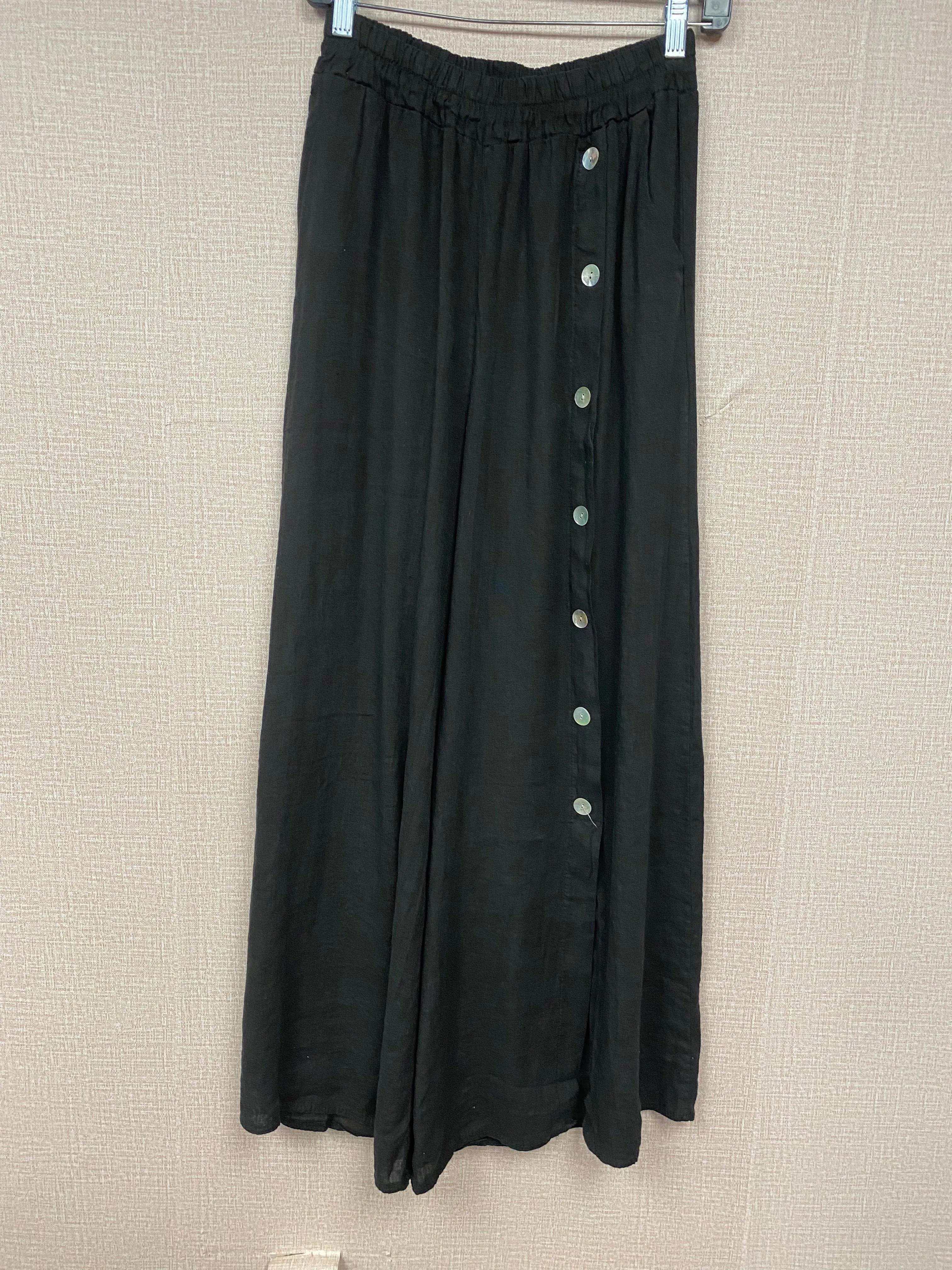 Italian linen Button Down Wide Leg Pants. 18861