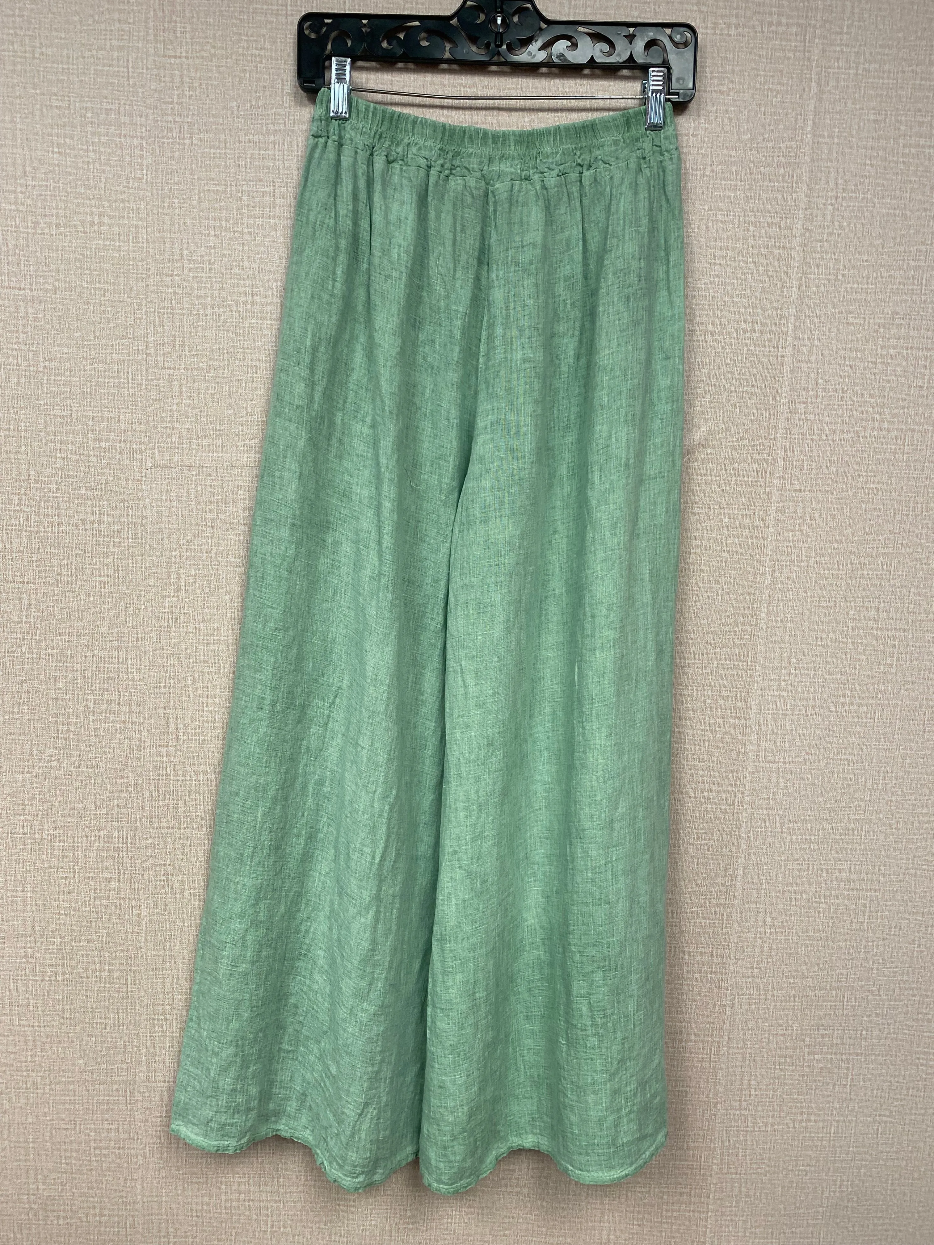 Italian linen Button Down Wide Leg Pants. 18861