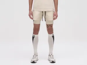 LAYERED TRACK SHORTS - FOG