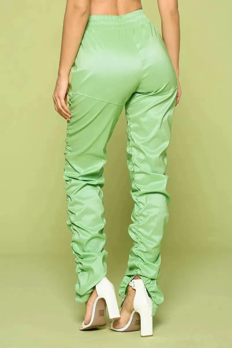 Leather Pu Ruched Pants