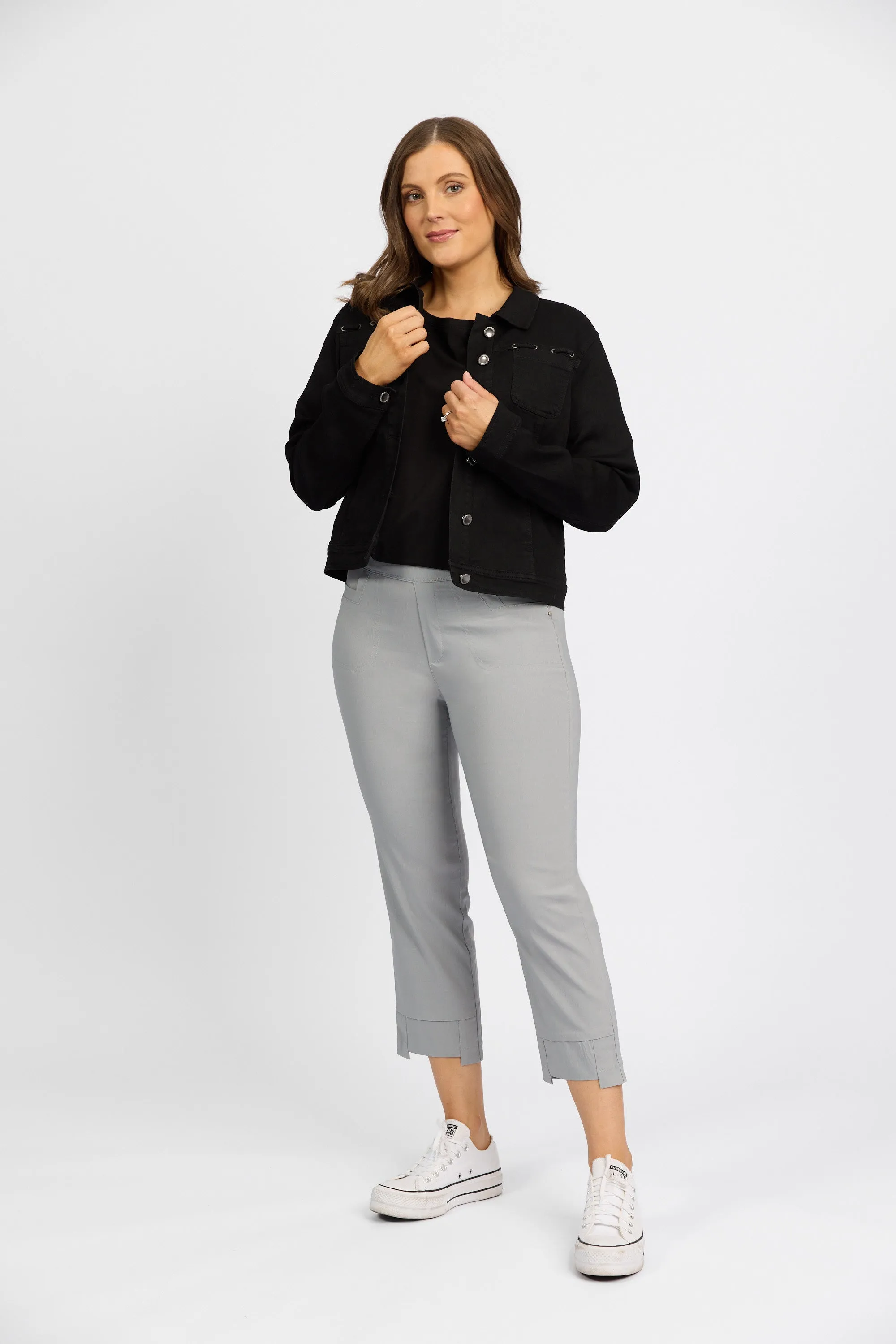 Macjays - Roam Crop Faille pant -  Silver - M6515