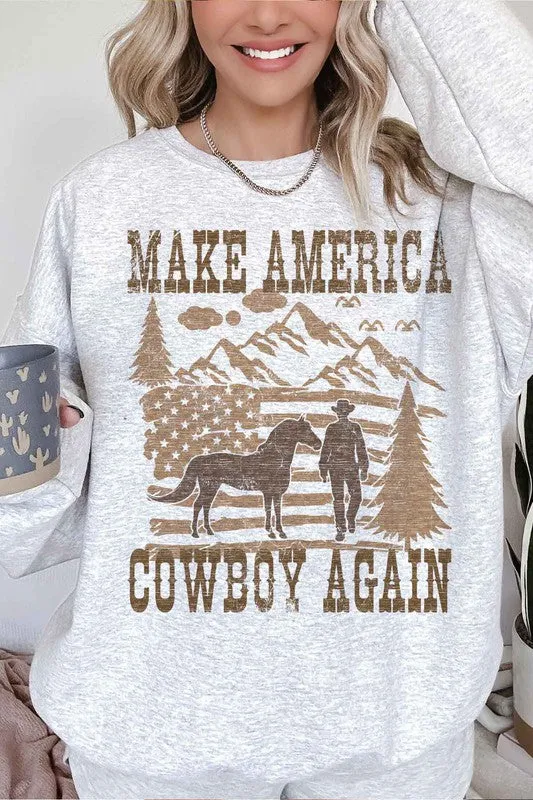 Make America Cowboy Again {oversized sweatshirt}