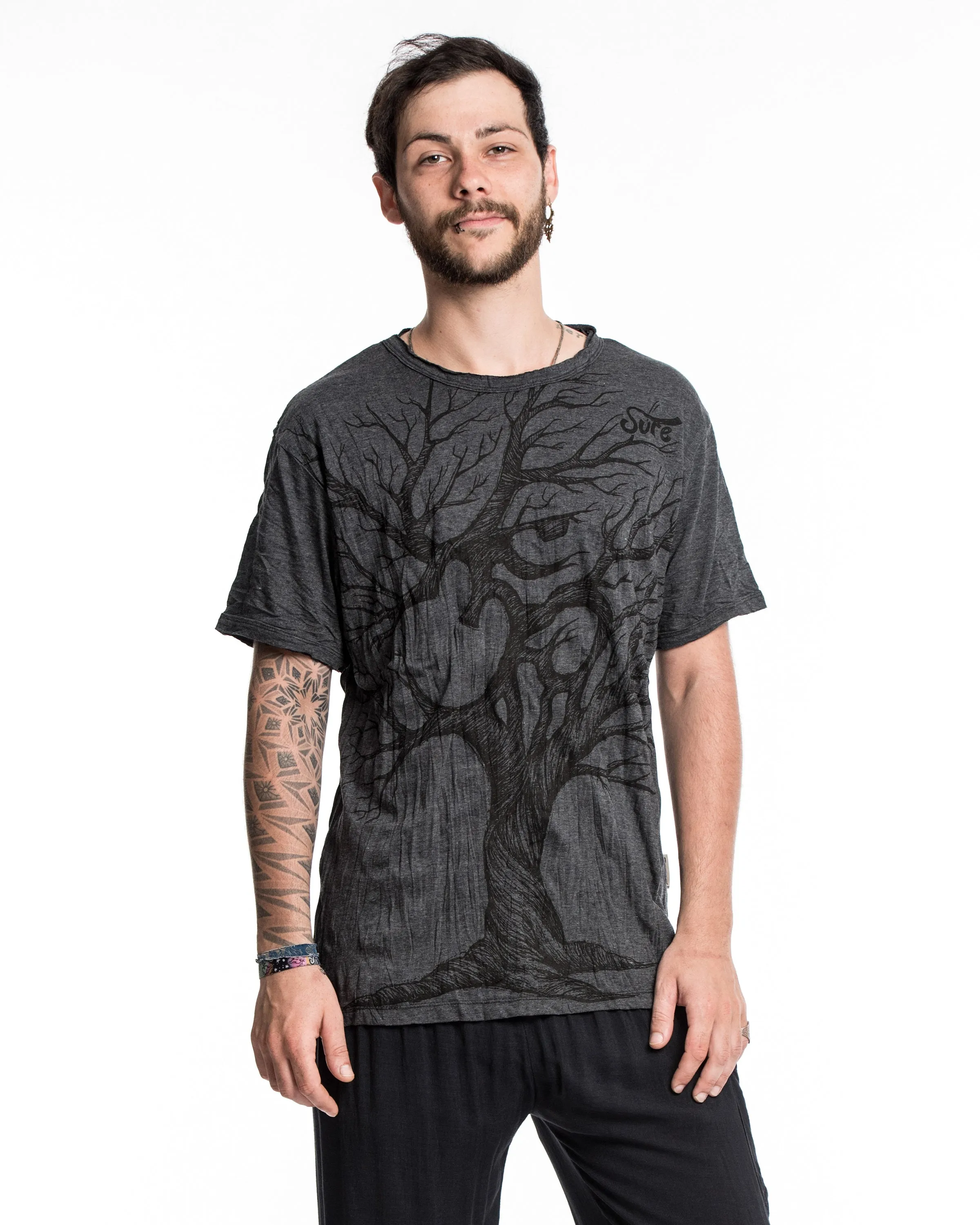 Mens Om Tree T-Shirt in Black