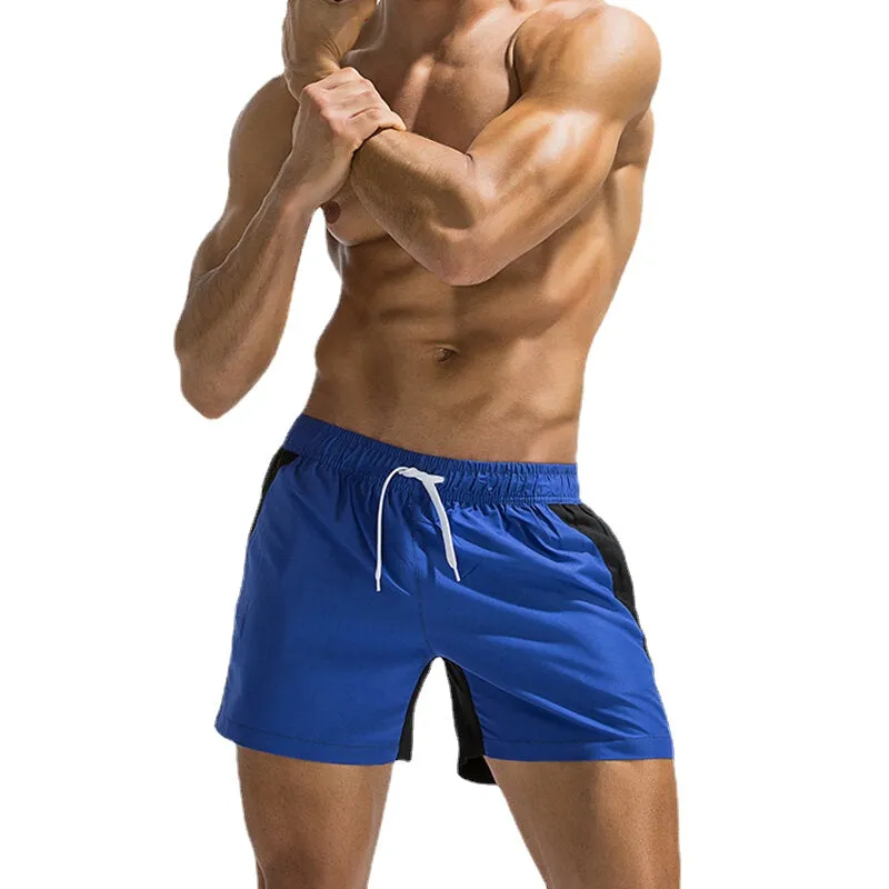 Men's Quick Dry Drawstring Board Shorts - Stitching Design